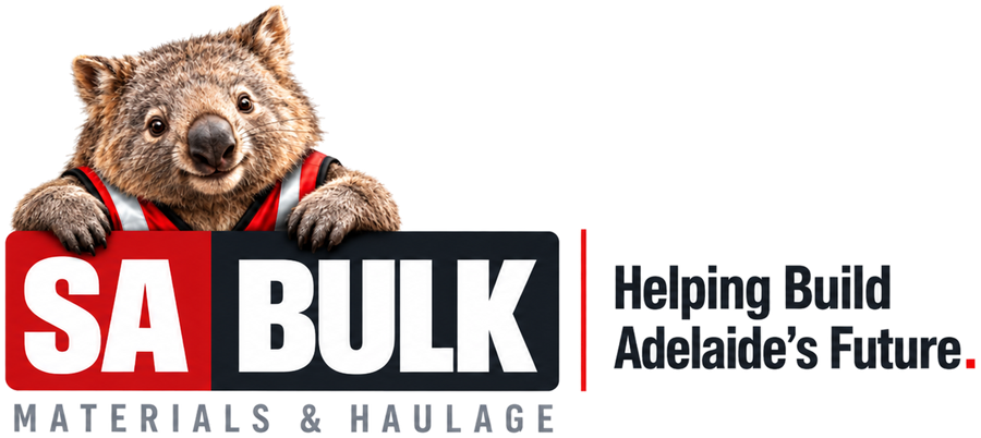 SA Bulk wombat mascot peering over the SA Bulk logo